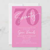 Roze Zeventig 70e Zeventigste Verjaardagsfeestje Kaart (Voorkant)