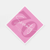 Roze Zeventig 70e Zeventigste Verjaardagsfeestje Servet (Hoek)