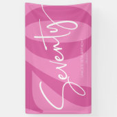 Roze Zeventig 70e Zeventigste Verjaardagsfeestje Spandoek (Verticaal)