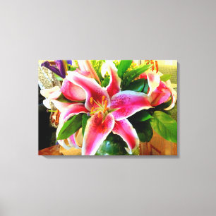 roze zezetmeeldoek , met een laagje folie canvas afdruk
