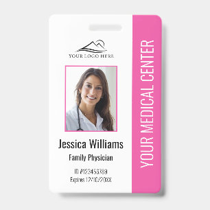 Roze ziekenhuis medewerker foto ID-badge Badge