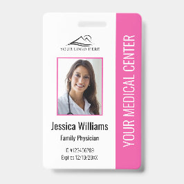 Roze ziekenhuis medewerker foto ID-badge Badge