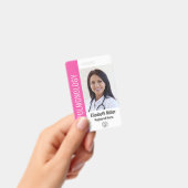 Roze ziekenhuis Medische werknemer Foto ID Badge (Handheld)