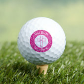Roze Zig Zag Christelijk Cross gepersonaliseerd Golfballen (Insitu Shirt)
