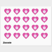 Roze Zig Zag Christelijk Kruis op Wit Roze Naam Hart Sticker (Vel)