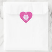 Roze Zig Zag Christelijk Kruis op Wit Roze Naam Hart Sticker (Tas)