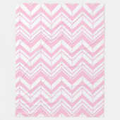 Roze Zig Zag Fleece Deken (Voorkant)