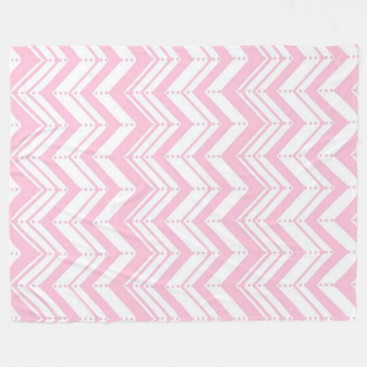 Roze Zig Zag Fleece Deken (Voorkant (Horizontaal))