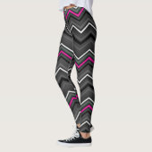 Roze Zig Zag met lint... Borstkanker Leggings (Links)