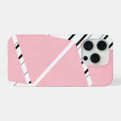 Roze Zig Zag Patroon iPhone Hoesje 15 Pro Case (Achterkant horizontaal)