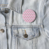 Roze Zig Zag Quilt Pattern Gifts for her Ronde Button 5,7 Cm (In situ)