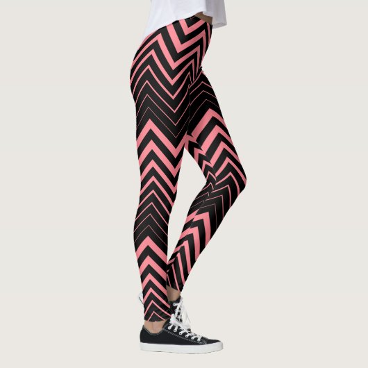 Roze Zigzag Chevron Leggings (Rechts)