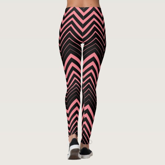 Roze Zigzag Chevron Leggings (Achterkant)
