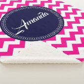 Roze Zigzag Chevron Naadloos Patroon Sherpa Deken (3/4)