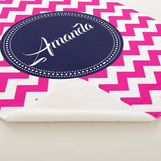 Roze Zigzag Chevron Naadloos Patroon Sherpa Deken (3/4)