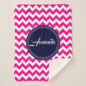 Roze Zigzag Chevron Naadloos Patroon Sherpa Deken (Voorkant)