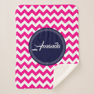 Roze Zigzag Chevron Naadloos Patroon Sherpa Deken