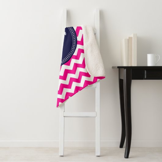 Roze Zigzag Chevron Naadloos Patroon Sherpa Deken (In situ)