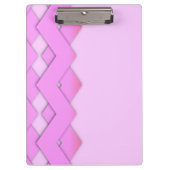 Roze Zigzag Monogram Clip Board Klembord (Voorkant)