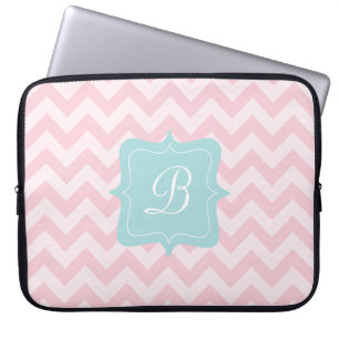 Roze Zigzag Monogram Laptop Sleeve
