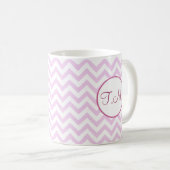 Roze Zigzag Monogrammen Koffiemok (Voorkant rechts)