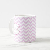 Roze Zigzag Monogrammen Koffiemok (Voorkant links)