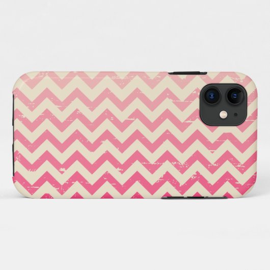 Roze Zigzag Ombre iPhone 5 Hoesje (Achterkant (horizontaal))