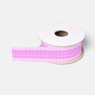 roze zigzag-ontwerp grosgrain lint
