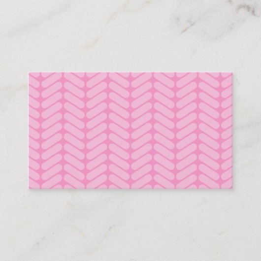 Roze Zigzag Pattern geïnspireerd door Knitting. Visitekaartje (Voorkant)