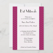 Roze Zigzag, Roze Chevron, Bat Mitzvah Kaart (Voorkant)