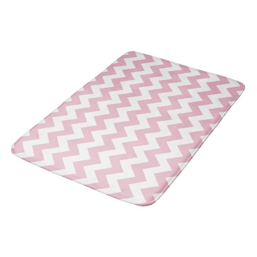 Roze Zigzag, Roze Chevron, Geometrisch Patroon Badmat (Gekanteld)