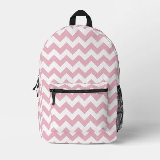 Roze Zigzag, Roze Chevron, Geometrisch Patroon Bedrukte Rugzak (Voorkant)