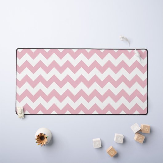 Roze Zigzag, Roze Chevron, Geometrisch Patroon Bureaumat (Kindertafel)