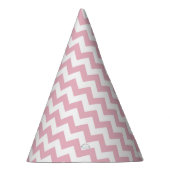 Roze Zigzag, Roze Chevron, Geometrisch Patroon Feesthoedjes (Rechts)