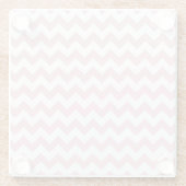 Roze Zigzag, Roze Chevron, Geometrisch Patroon Glazen Onderzetter (Achterkant)