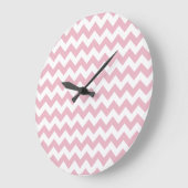 Roze Zigzag, Roze Chevron, Geometrisch Patroon Grote Klok (Hoek)