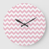 Roze Zigzag, Roze Chevron, Geometrisch Patroon Grote Klok (Voorkant)