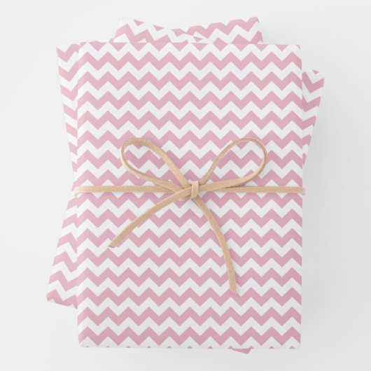 Roze Zigzag, Roze Chevron, Geometrisch Patroon Inpakpapier Vel (In situ)