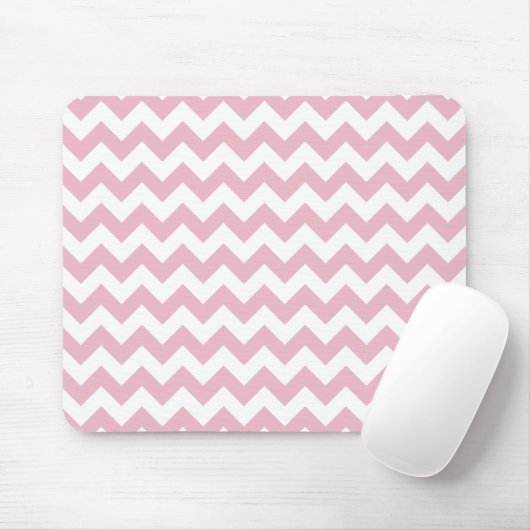 Roze Zigzag, Roze Chevron, Geometrisch Patroon Muismat (Met muis)