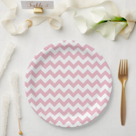 Roze Zigzag, Roze Chevron, Geometrisch Patroon Papieren Bordje
