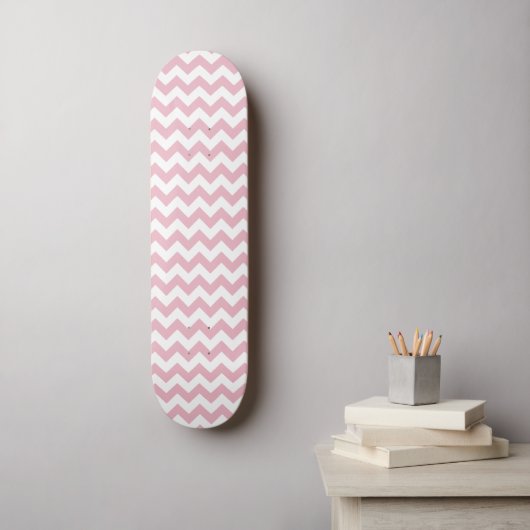 Roze Zigzag, Roze Chevron, Geometrisch Patroon Persoonlijk Skateboard (Muurkunst)