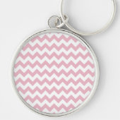 Roze Zigzag, Roze Chevron, Geometrisch Patroon Sleutelhanger (Voorkant)