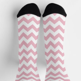 Roze Zigzag, Roze Chevron, Geometrisch Patroon Sokken
