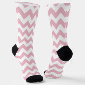Roze Zigzag, Roze Chevron, Geometrisch Patroon Sokken (Gebogen)