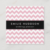 Roze Zigzag, Roze Chevron, Geometrisch Patroon Vierkante Visitekaartje (Voorkant)