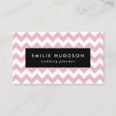 Roze Zigzag, Roze Chevron, Geometrisch Patroon Visitekaartje (Voorkant)