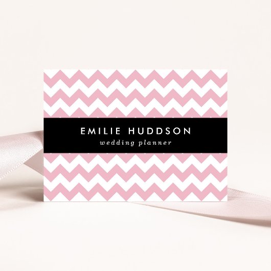 Roze Zigzag, Roze Chevron, Geometrisch Patroon Visitekaartje