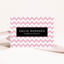 Roze Zigzag, Roze Chevron, Geometrisch Patroon Visitekaartje