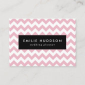 Roze Zigzag, Roze Chevron, Geometrisch Patroon Visitekaartje (Voorkant)