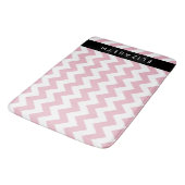 Roze Zigzag, Roze Chevron, Golfpatroon, Jouw naam Badmat (Gekanteld)